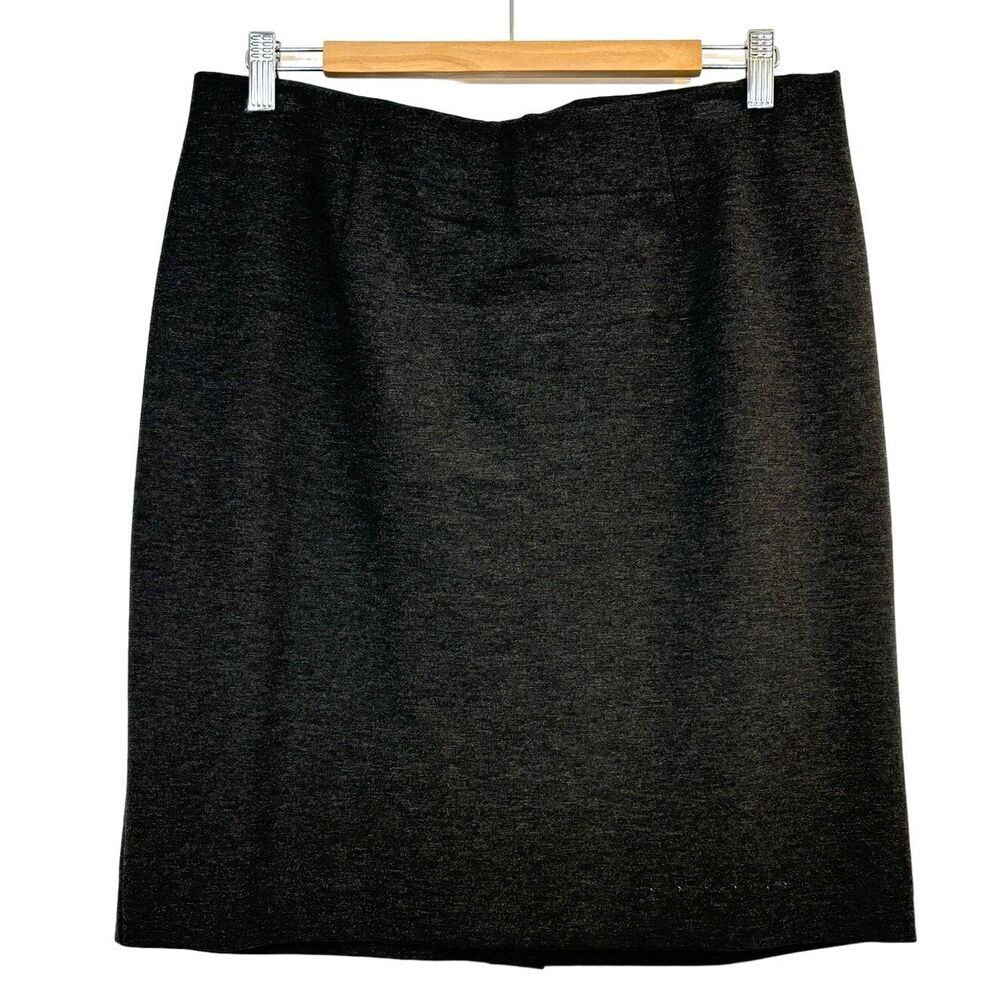 J.Jill Ponte Dark Gray Pull On Stretch Pencil Skirt Office Career Size Medium